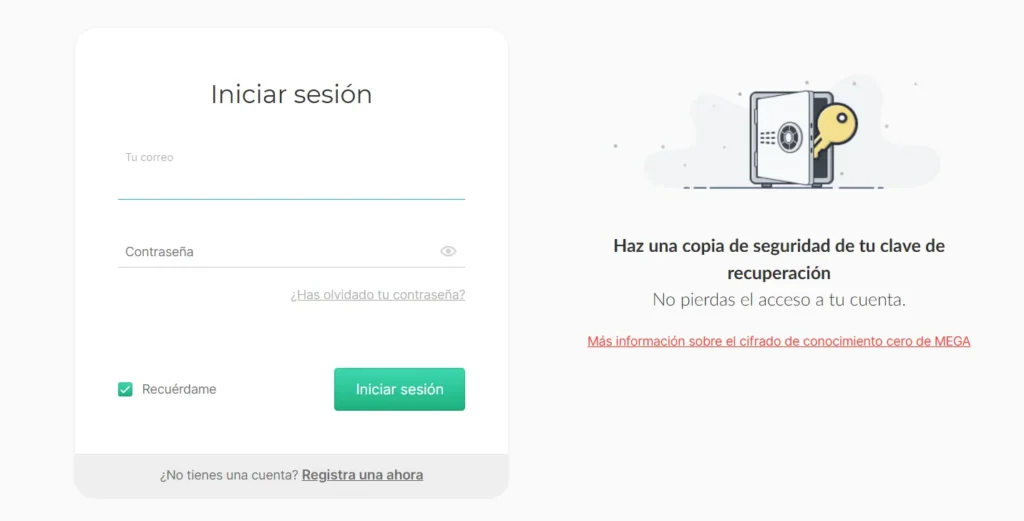 como entrar en mi cuenta de mega