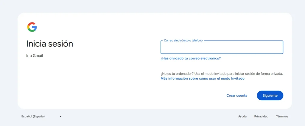 gmail iniciar sesion