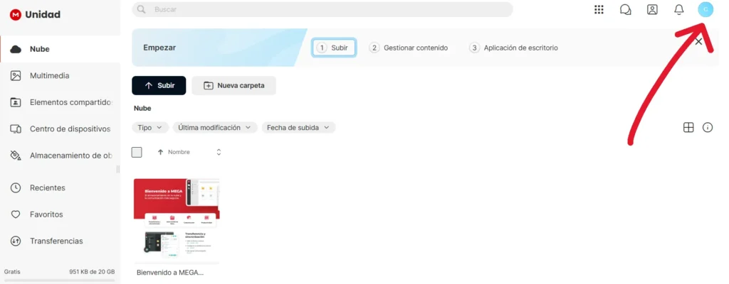 guardar contraseña mega