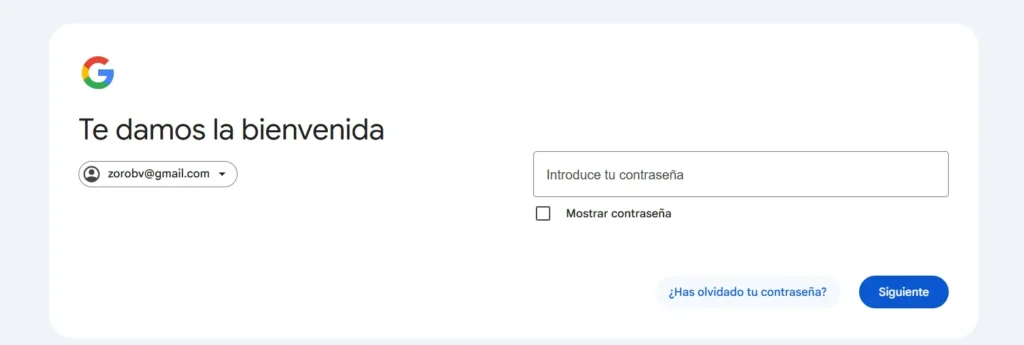 ingresar contraseña gmail