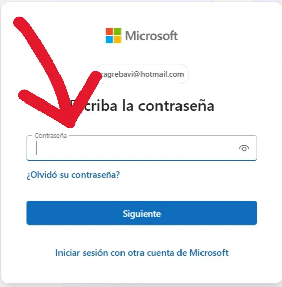 ingresar contraseña hotmail