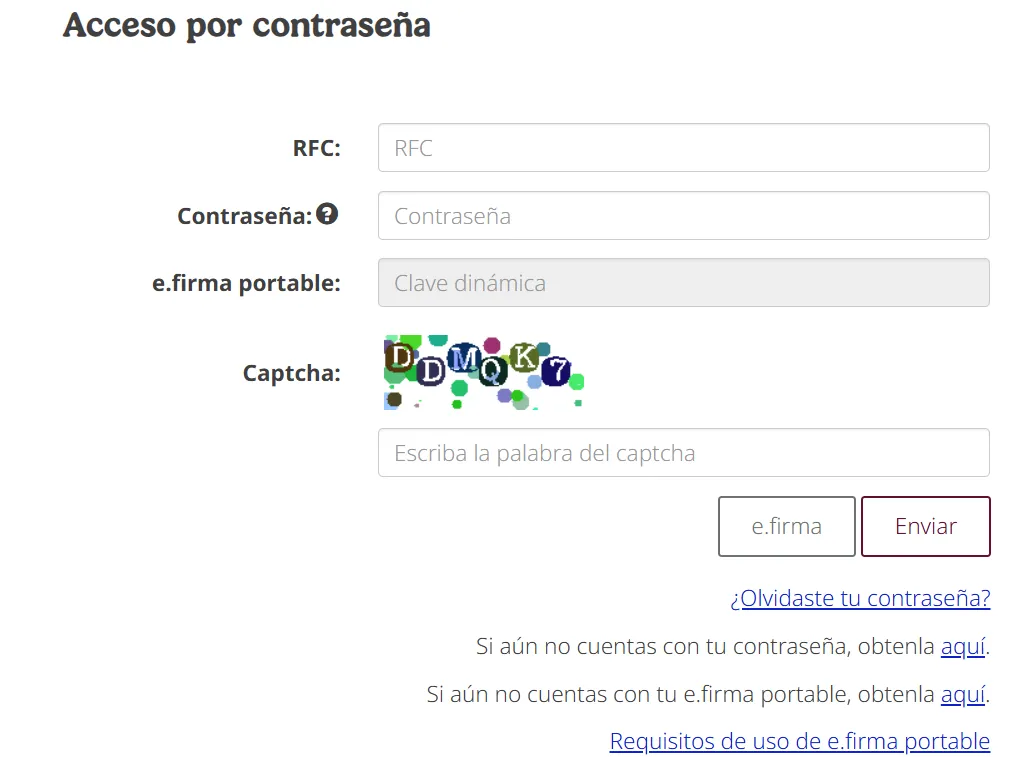 iniciar sesion con contraseña sat