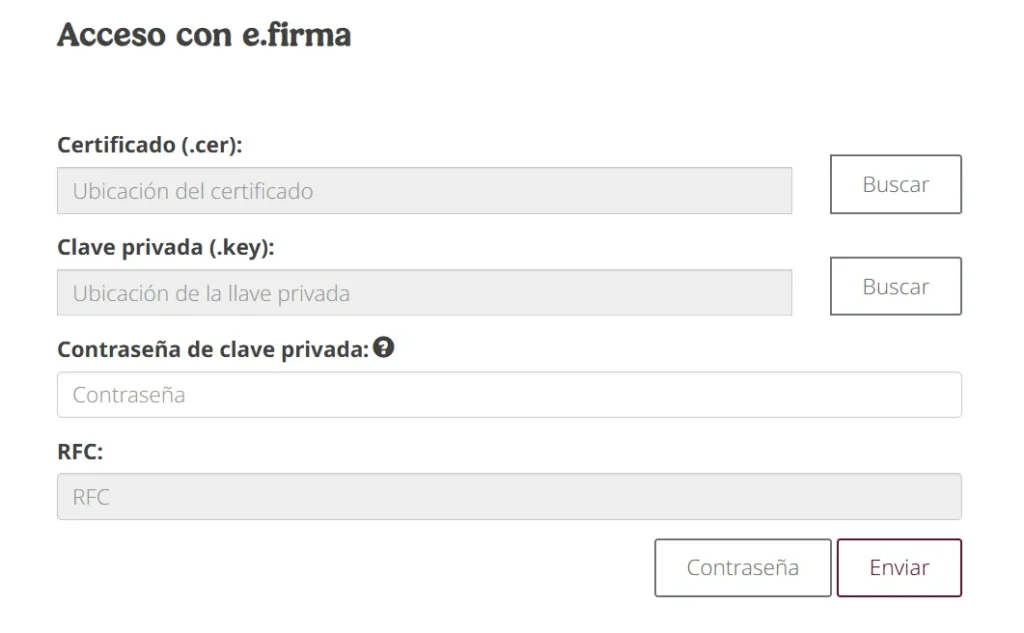 iniciar sesion con e.firma sat