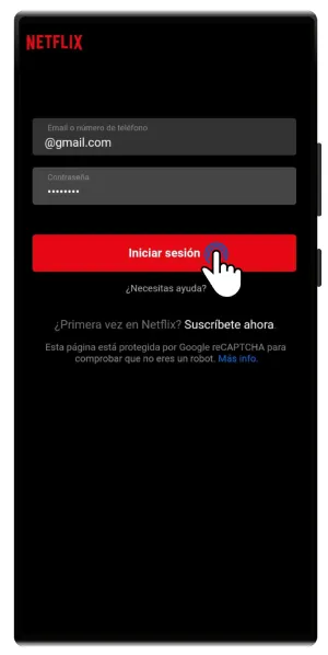 iniciar sesion en movil Netflix