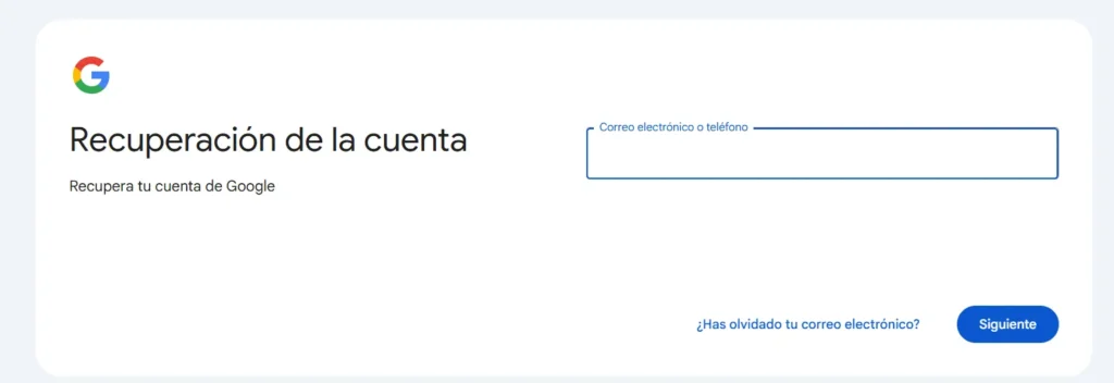 recuperacion de cuenta gmail