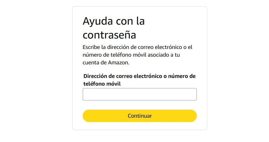 recuperar contraseña amazon