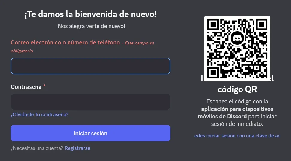 recuperar contraseña de discord