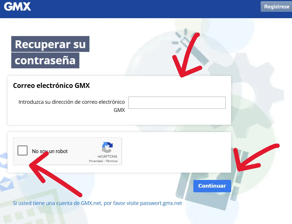 recuperar contraseña gmx