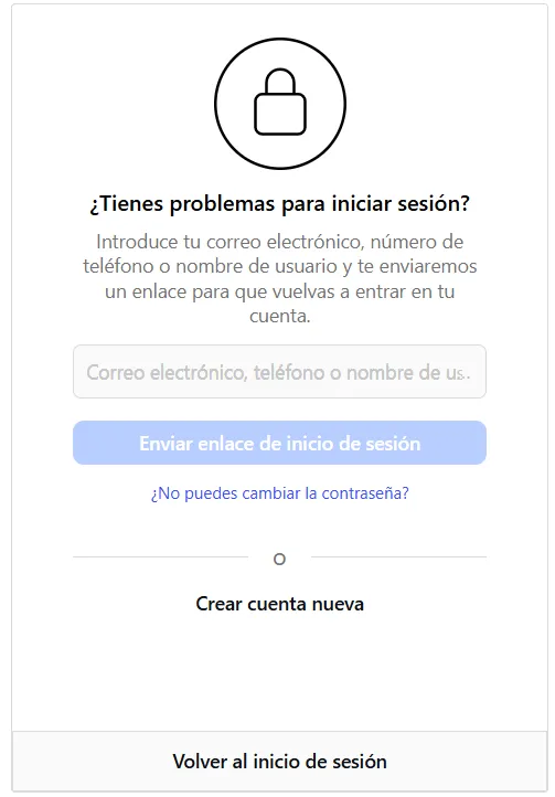 recuperar contraseña instagram