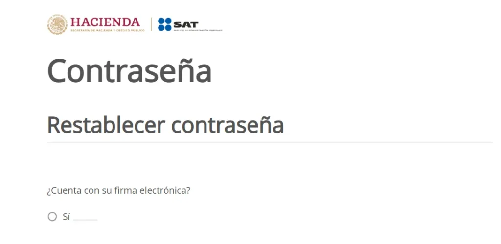 restablecer contraseña sat